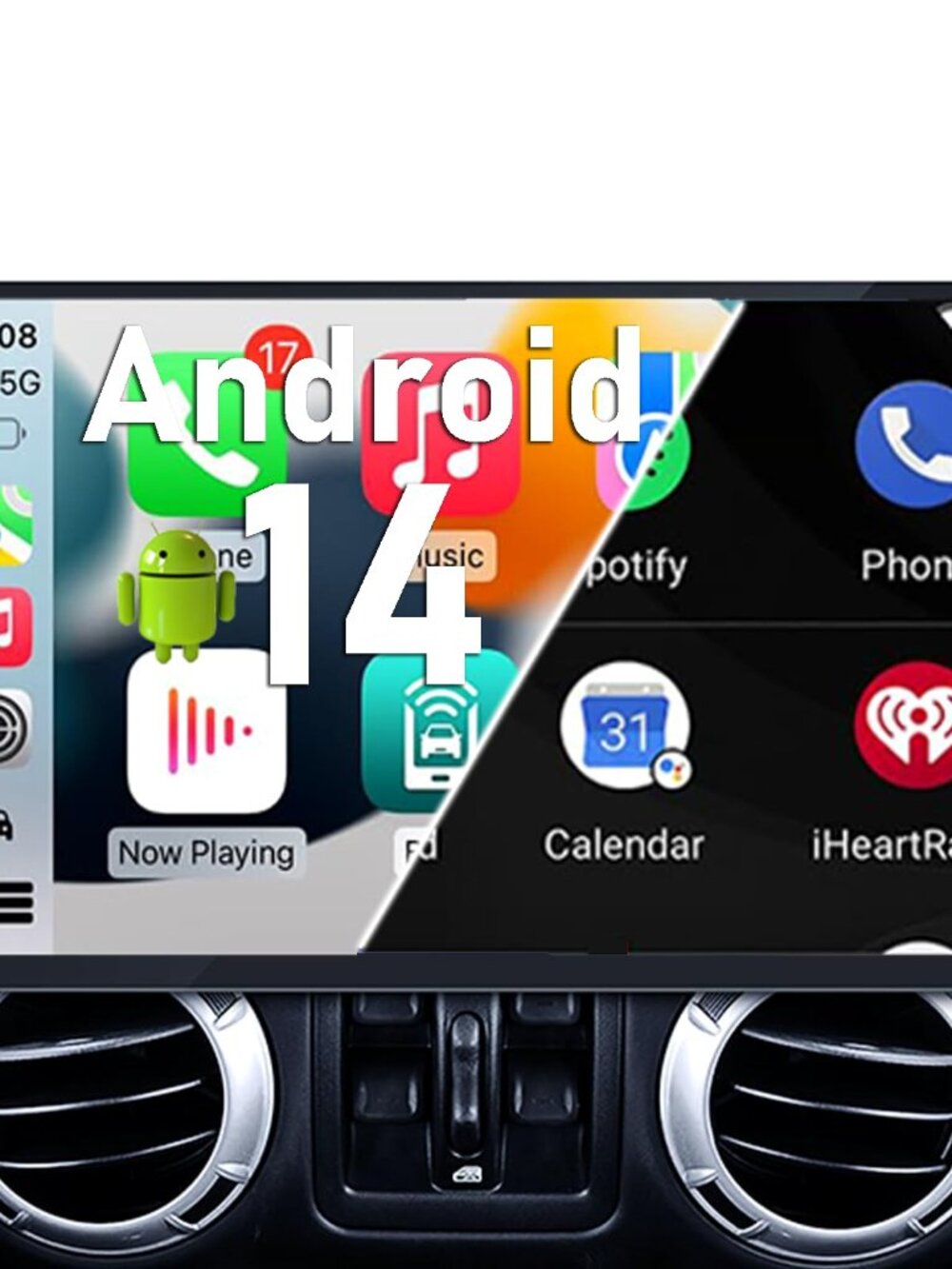 NEW 4GB + 64GB Android 14 Car Stereo Radio Upgrade for Jeep Wrangler JK Compass